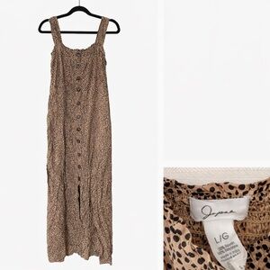🐆 Leopard Print Button Front Midi Dress – Size L